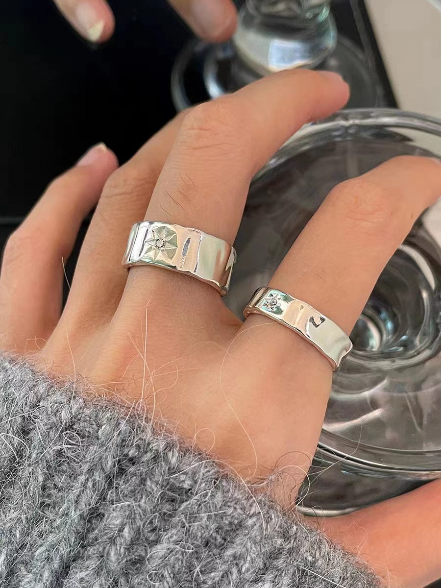 Unique Starburst Zircon Ring For Couples Vintage Minimalist Style_voghion.com