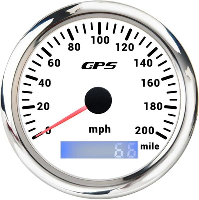 automobile instrument Speedometer 85mm Odometer Speedometer - silver-edge-white-background-200mph