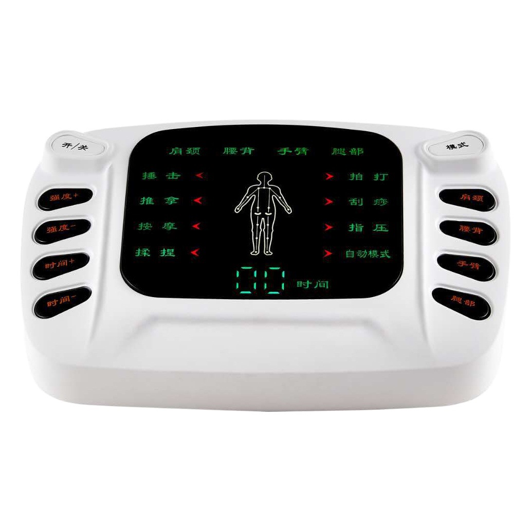 Masaje de frecuencia media pegatinas cuello masajeador pantalla a color doble agujero pulso multifuncional digital Meridian masajeador transfronterizo hogar