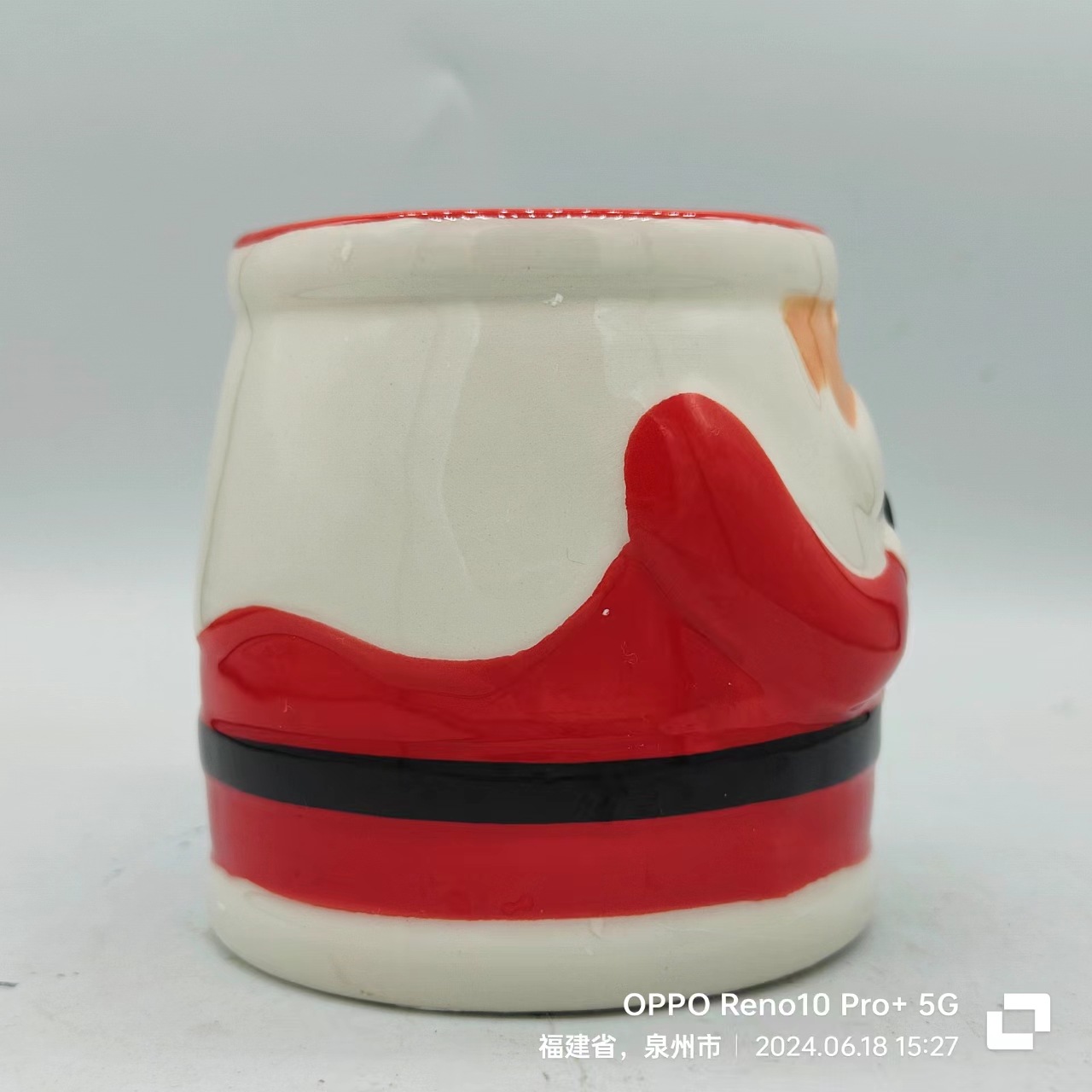 Venta directa de fábrica Santa Claus taza de cerámica taza de Navidad pintada a mano mini