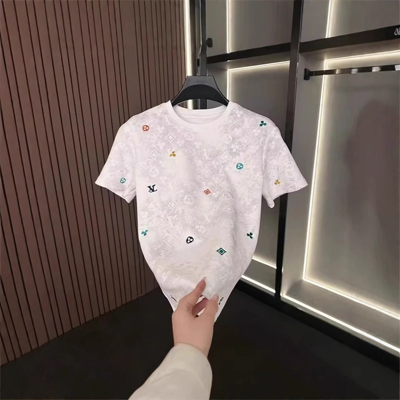 Summer Fashion High-End Half-Sleeved T-Shirt New Fashion Versatile Stylish Design Accessible Luxury High-End White T-Shirt