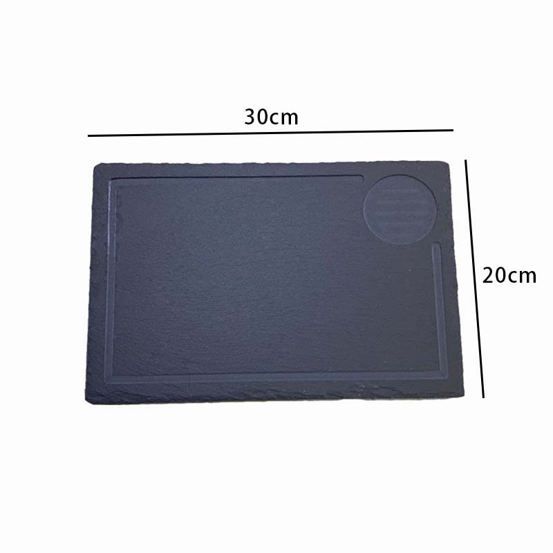 Japonés nuevo estilo ranurado Placa de pizarra placa Occidental cafetería creativa pizarra filete placa aislada roca placemat