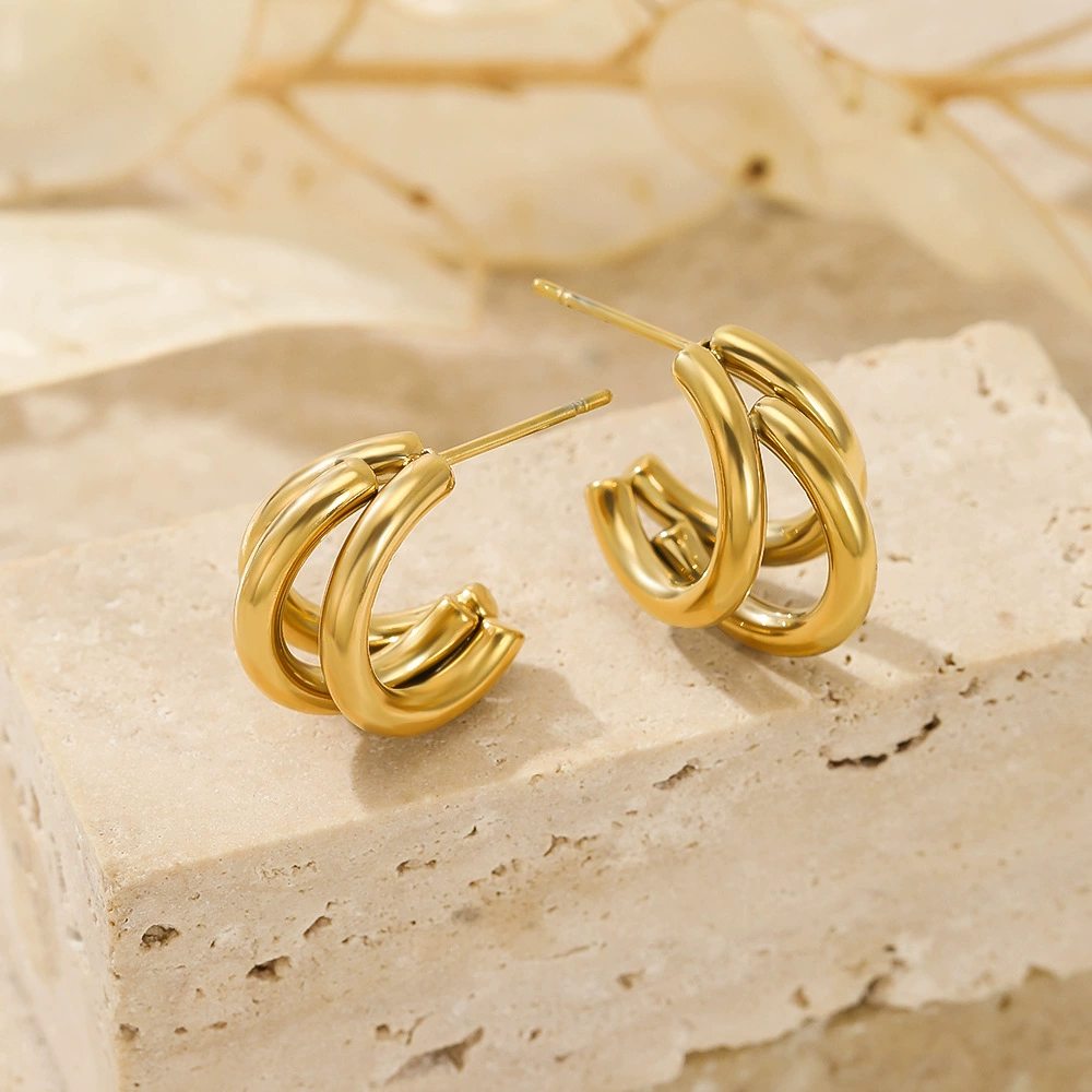 Серьги, товары Южной Кореи, ювелирная нержавеющая сталь, стиль Chanel, стиль высокого качества, (跨境贸易)