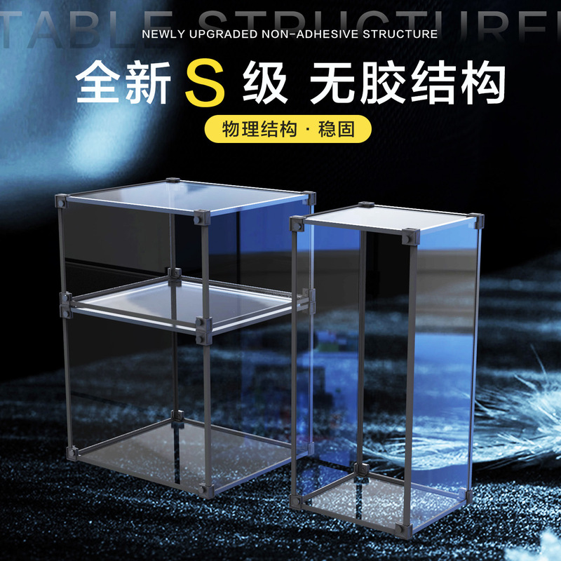 Hand-Made Model Storage Display Cabinet, Alloy Frame Display Box, Transparent Dust-Proof Cover, Dust-Proof Acrylic Storage Box