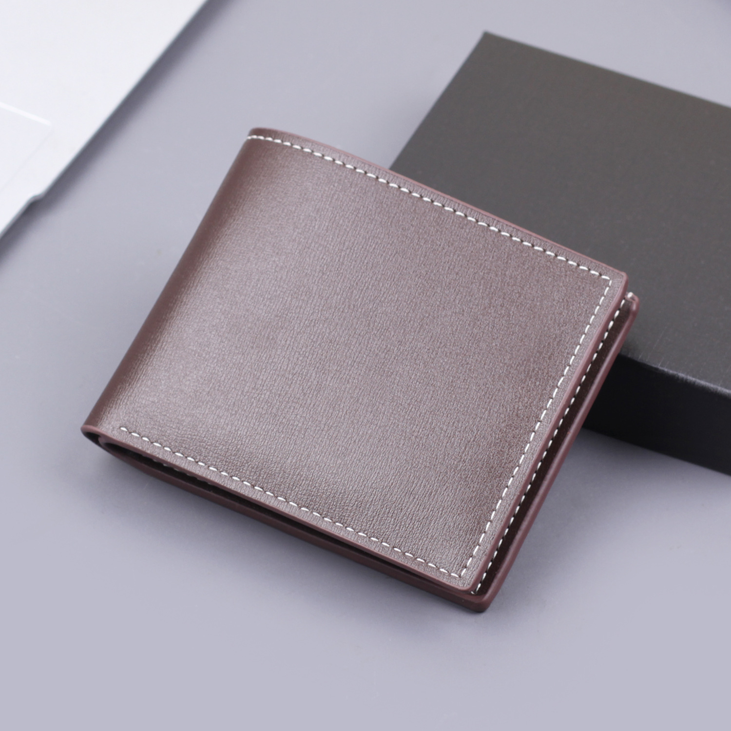 Cartera para hombre, tarjetero para hombre, cartera corta integrada, billetera para hombre, doble pliegue, wallet man, horizontal, transfronterizo