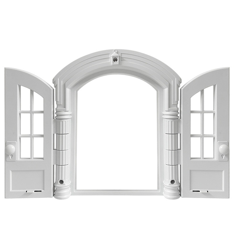 Suministro transfronterizo nuevo gato perrera gato puerta perro agujero no Flip puerta parada mascota puerta gato francés