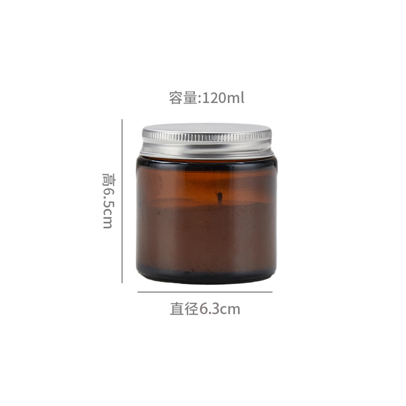 250ml recipiente de vela de vidrio transparente con tapa 120ml marrón aromaterapia vela taza vacía taza DIY candelabro de vidrio