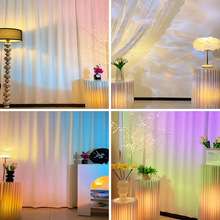 网红女主播娱乐逼真场景布置跳舞唱歌夕阳灯氛围感直播背景布3d立