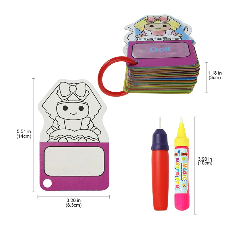 Cross-border children's early education cognition water painting cards: interesting cartoon animals, transportation, food, daily necessities patterns