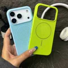 适用iPhone17pro手机壳散热细圈磁吸苹果16pro夏天透气新款保护套