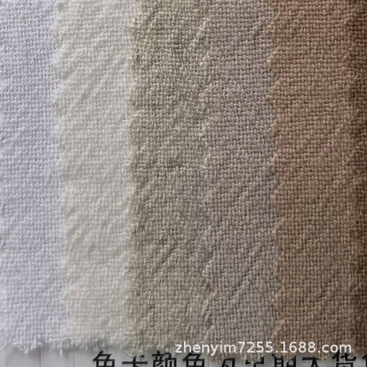 M-492  现货亚麻洗水绉布平纹服装家纺面料