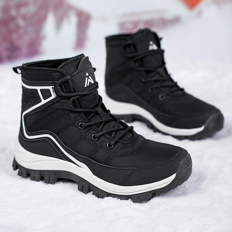Botas de nieve de invierno para hombres y mujeres viajes al aire libre gruesas calentadas zapatos de algodón de montaña de senderismo