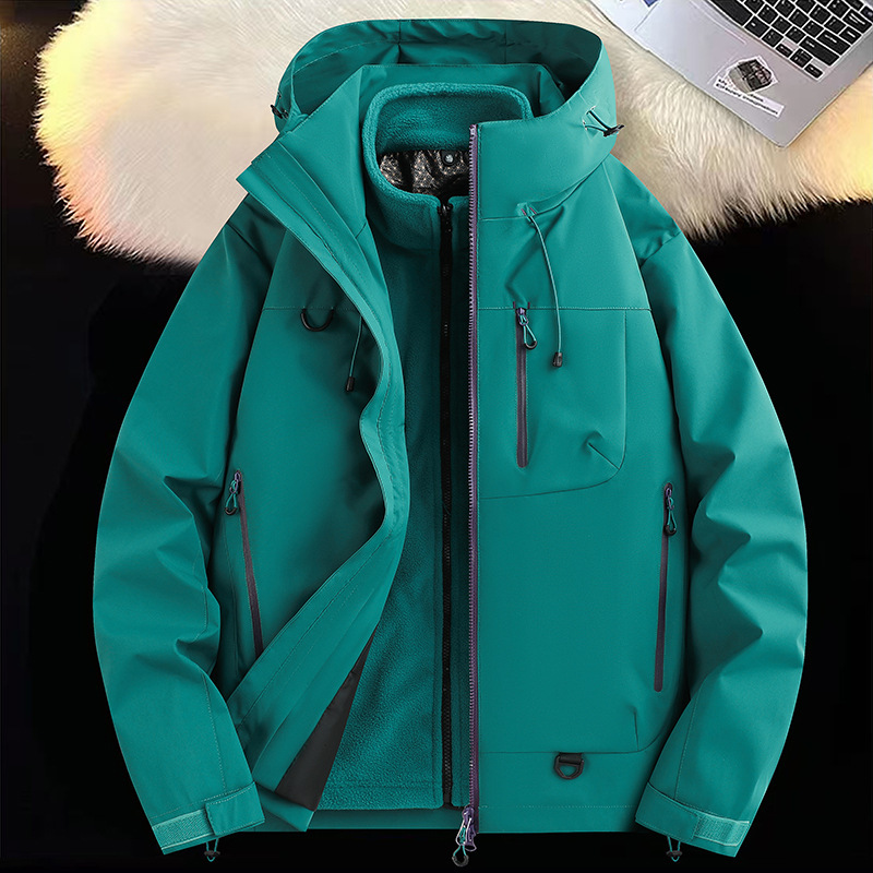 冲锋衣定制男女款三合一可拆卸户外旅行露营登山服企业团体工作服|undefined