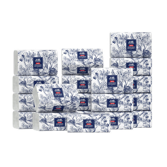 Tianwei Guofeng Elegant 5-layer Thickened Tissue Skin-friendly Flexible Face Tissue Napkin Household Raw Wood Pulp Toilet Paper
