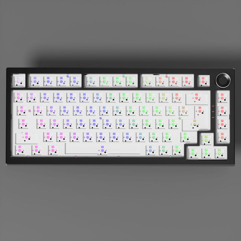 K75pro绿茵轴三模机械键盘客制化套件4000毫安电池续航带旋转按钮|undefined