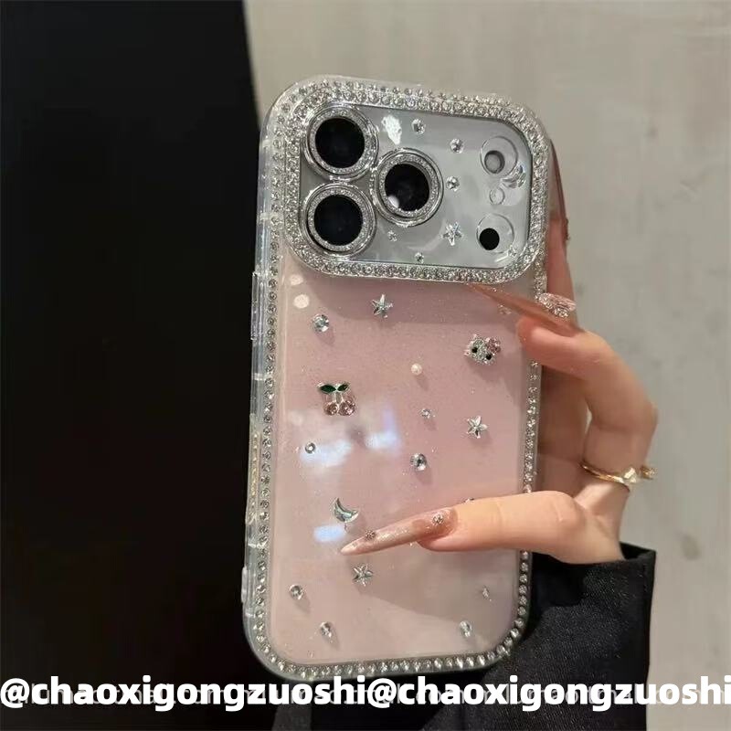 Super Nice Double-Sided Diamond Star Sticker Suitable for Iphone17Promax Apple 16 Mobile Phone Case 15 New Style 14