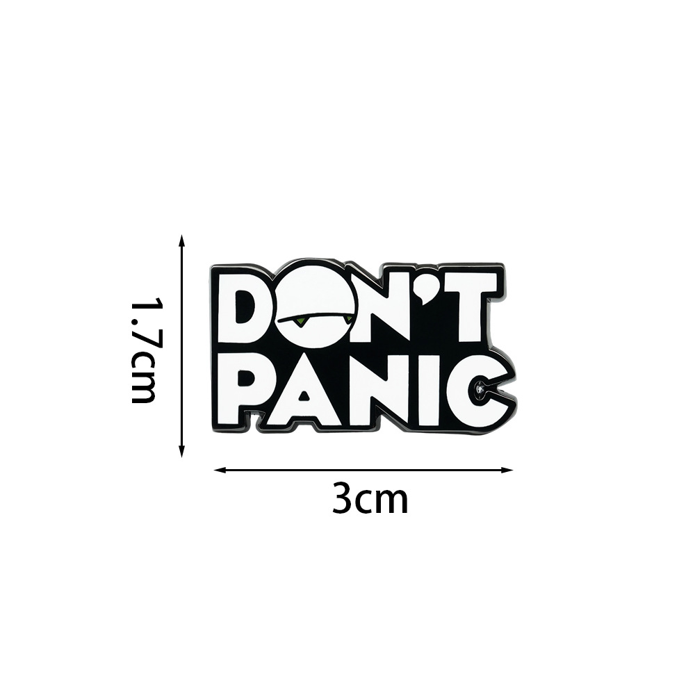 Значок-пин Don't Panic черный