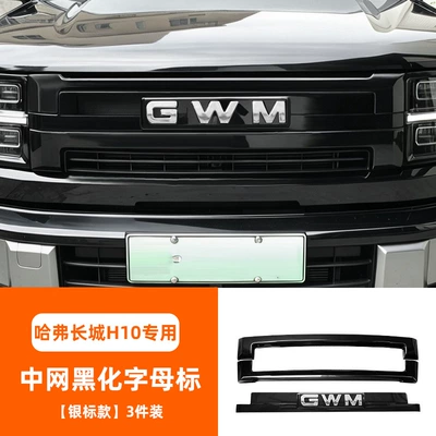 a stylish "Black Warrior" look, Zhongwang - blackened-lettering-for-the-center-grille-silver-model-set-of-3