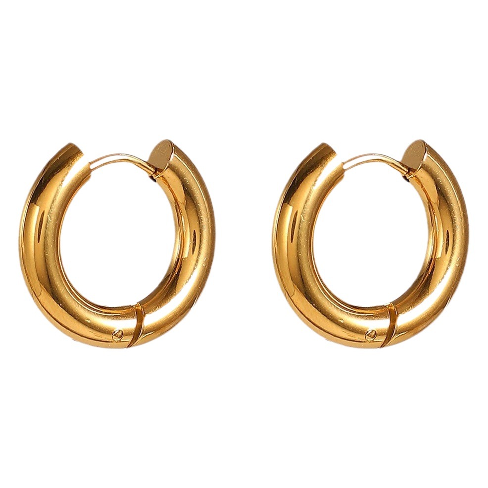 Europa y América INS Internet celebridad estilo pendientes 4mm de espesor 12mm de diámetro interior clásico anillo de acero inoxidable pendientes de la joyería de las mujeres