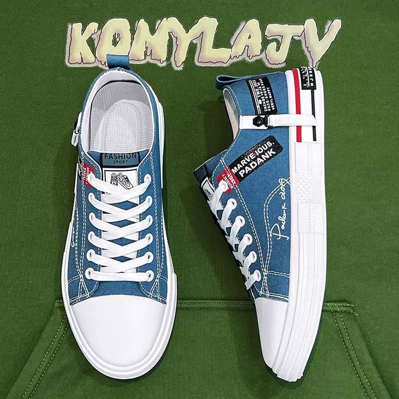 Новинка весны 2024, дышащая мужская парусиновая обувь, мужская обувь в гонконгском стиле, повседневная тканевая обувь, модные легкие низкие кроссовки