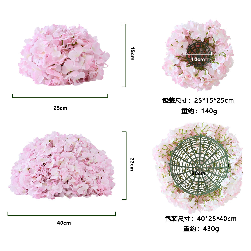 Simulación de hortenida, Mallorca, gran hortenida, boda de seda de flores, arco de flores, decoración de mesa de comedor