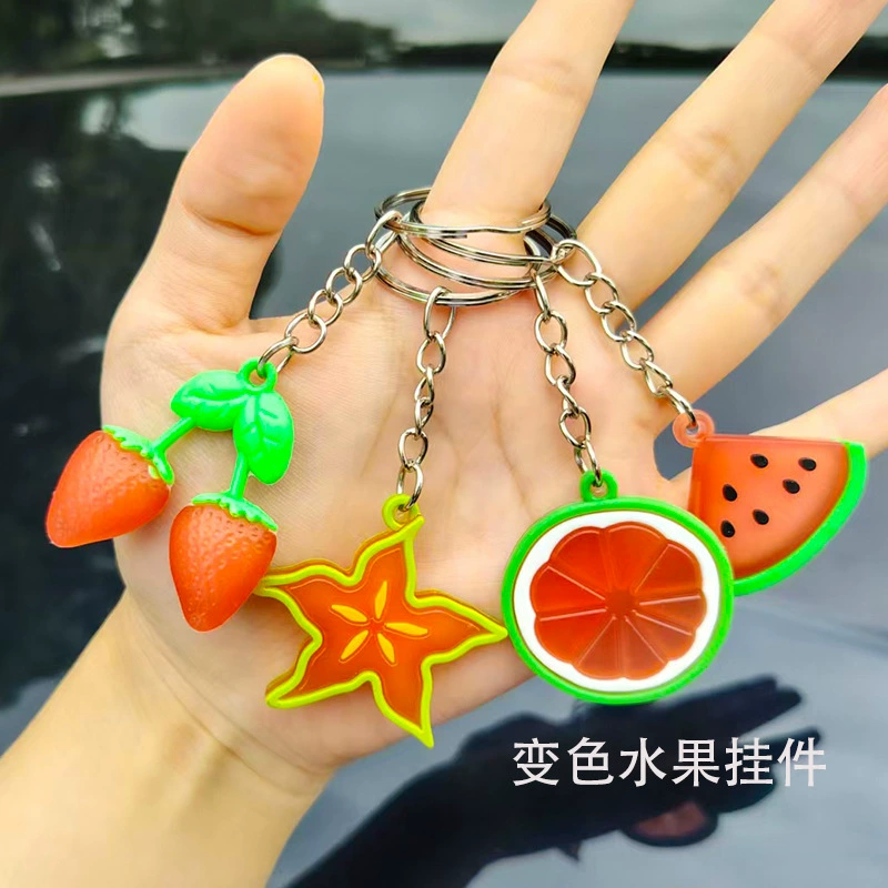 Трансграничный специальный фруктовый брелок, меняющий цвет, мягкий клей из ПВХ, меняет цвет под воздействием ультрафиолетовых лучей, подвеска для сумки, подвеска для автомобиля