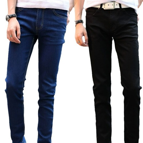 Men's Jeans, Korean Style, Slim Fit, Elastic, Small Footprint Pants, Autumn Black, Men's Pants, Trendy