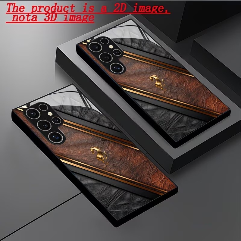 Men's Business High-End Imitation Wood Grain Car Logo Painted Tempered Glass Case for Samsung Galaxy S25 Full Series Phone Cases Men's Business High-End Imitation Wood Grain Car Logo Painted Tempered Glass Case for Samsung Galaxy S25 Full Series Phone Cases