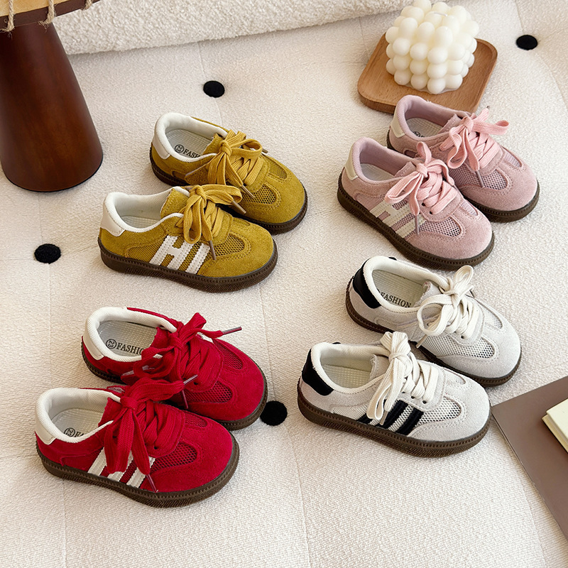 Spring Kidsren's Moral Training Shoes 2025 New Girls' Shoes Korean Style White Shoes Sports Shoes Boys' Casual Shoes