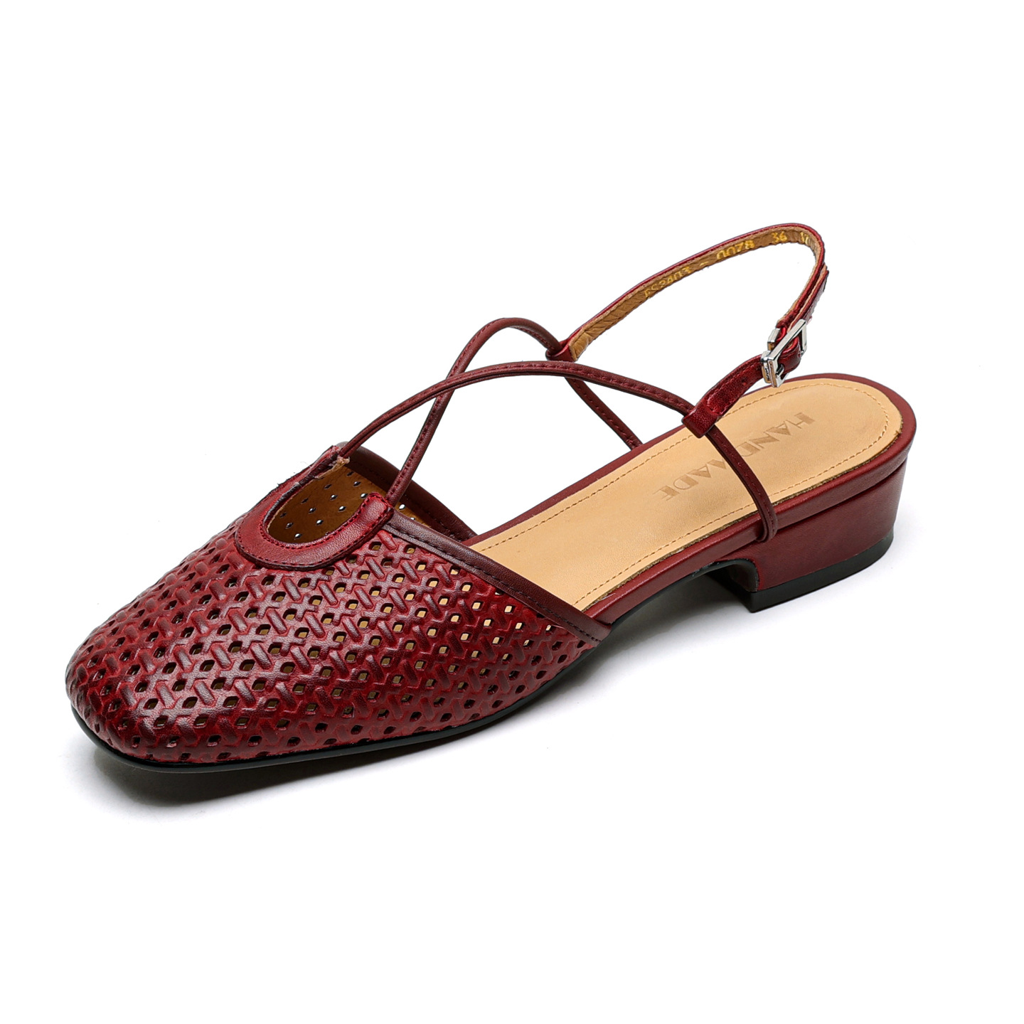 Sandal nữ Mary Jane quai chéo hở gót, gót thô 3 cm, mũi tròn bít — đen chi tiết 29