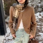 特价小香风外套粗花呢气质西装女冬季新款高级感垫肩挺阔外套6261