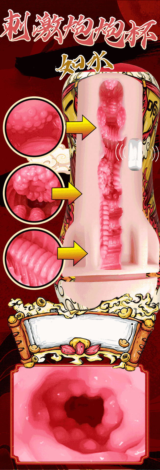 Fully Automatic Vibrating Male Masturbator Cup with ABS and TPE Body — detail image 26