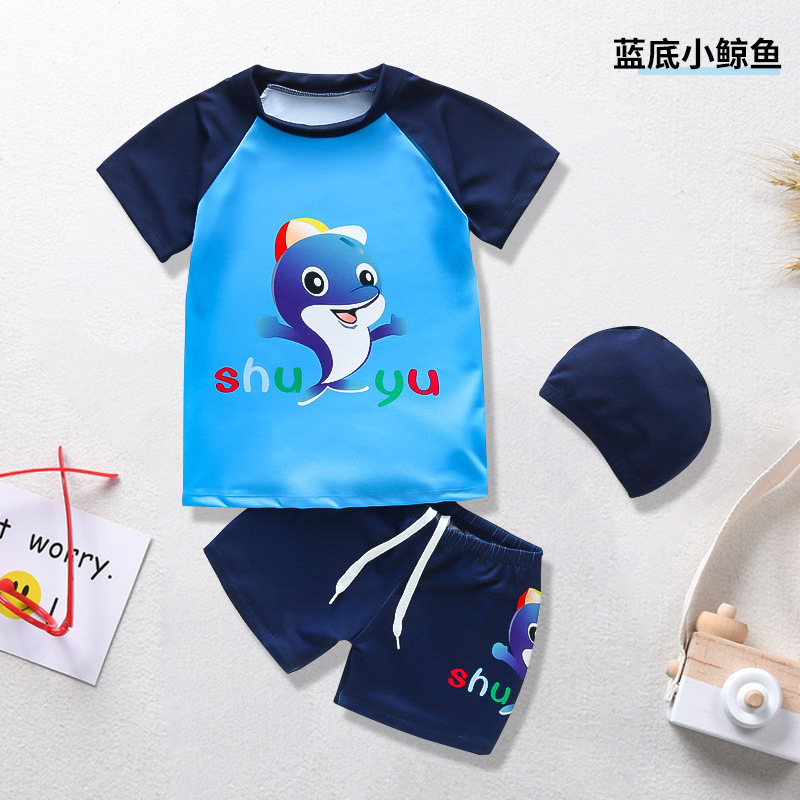 Traje de baño para niños traje de baño de dos piezas para niños verano nuevo 1-5 años traje de baño de primavera caliente de dibujos animados para niños ventas directas de fábrica