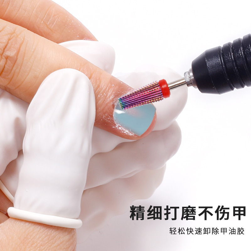 Especial transfronterizo para manicura cabeza de molienda de acero de tungsteno cinco en uno color plateado diente de ranura recta rectificadora eléctrica bidireccional cabeza de molienda de eliminación de uñas