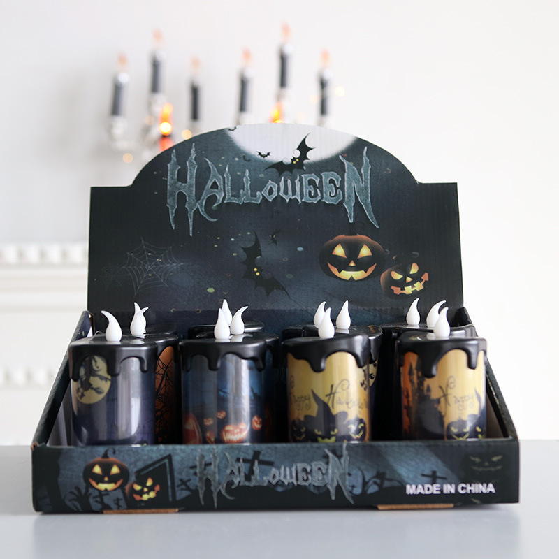 Lámpara de vela electrónica de Halloween simulación vela al por mayor lugar diseño apoyos Lámpara decorativa decoración de escritorio luz de la noche