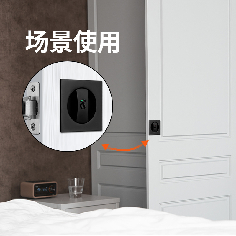 Cuadrado moderno privacidad hardware de la puerta de bolsillo negro mate cama baño bolsillo empotrado cerradura de la puerta invisible