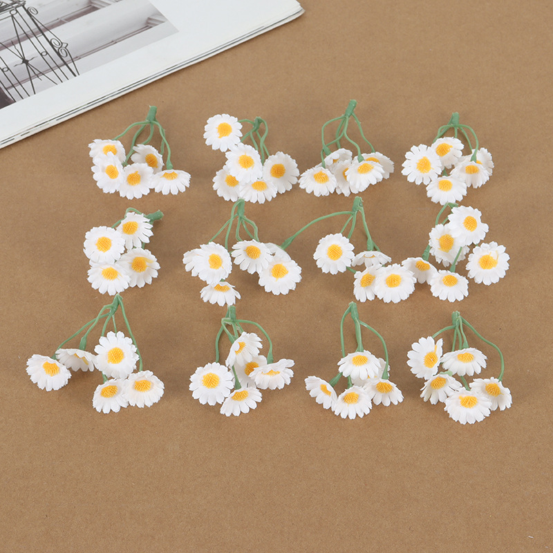 Simulated Small Daisy Flower Head Chamomile Flower Handmade DIY Jewelry Gift Box Decoration Fake Flower Accessories Simulated Flowers