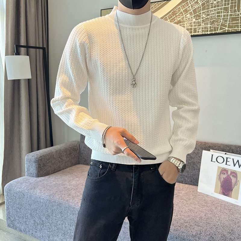 Demi-season solid color base Japanese trend knitted sweater for…