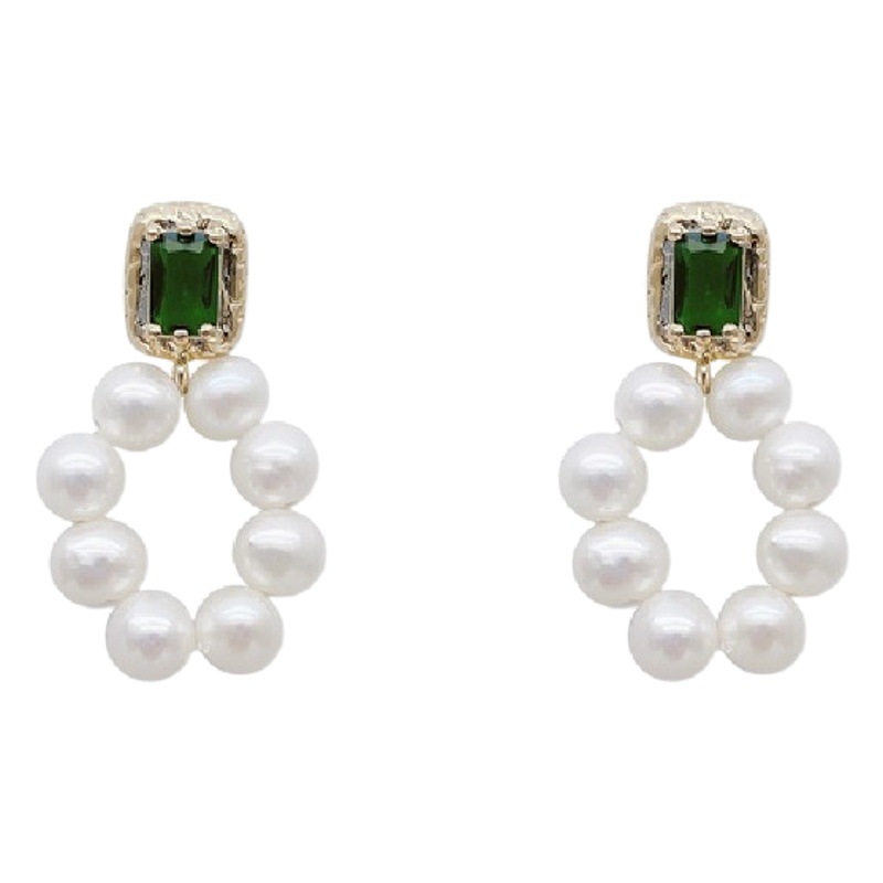 @Oferta Especial@ Pendientes Coreanos de Perlas con Forma de Círculo Hueco de Dongdaemun, Estilo Nuevo 2022 [Ecológicos]