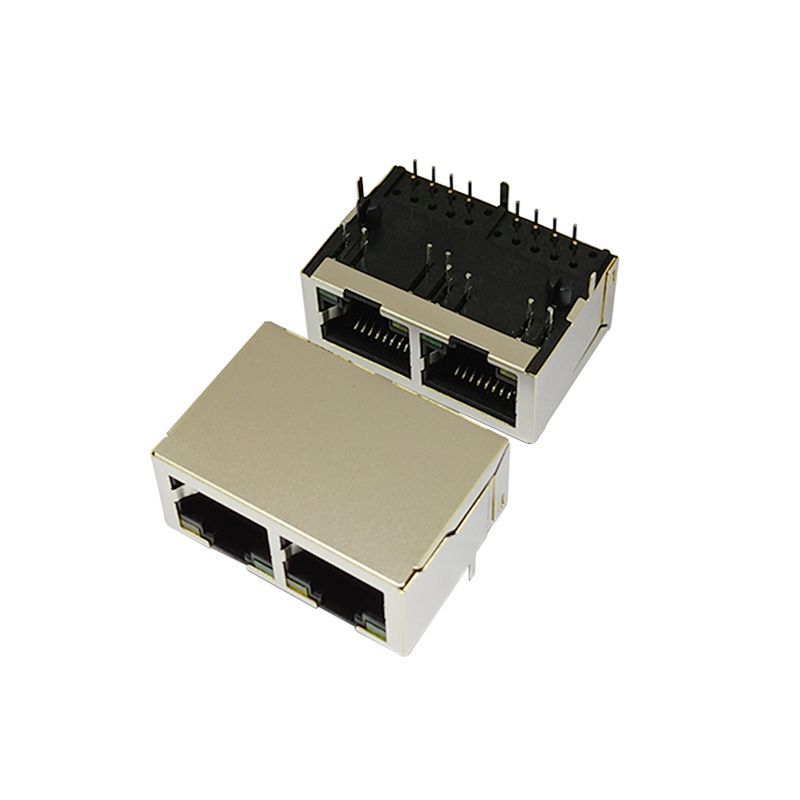 1X2 RJ45 female connector 100 m Gigabit Ethernet connector RJ45 network port with light rj45 connector 1X2 RJ45 female connector 100 m Gigabit Ethernet connector RJ45 network port with light rj45 connector