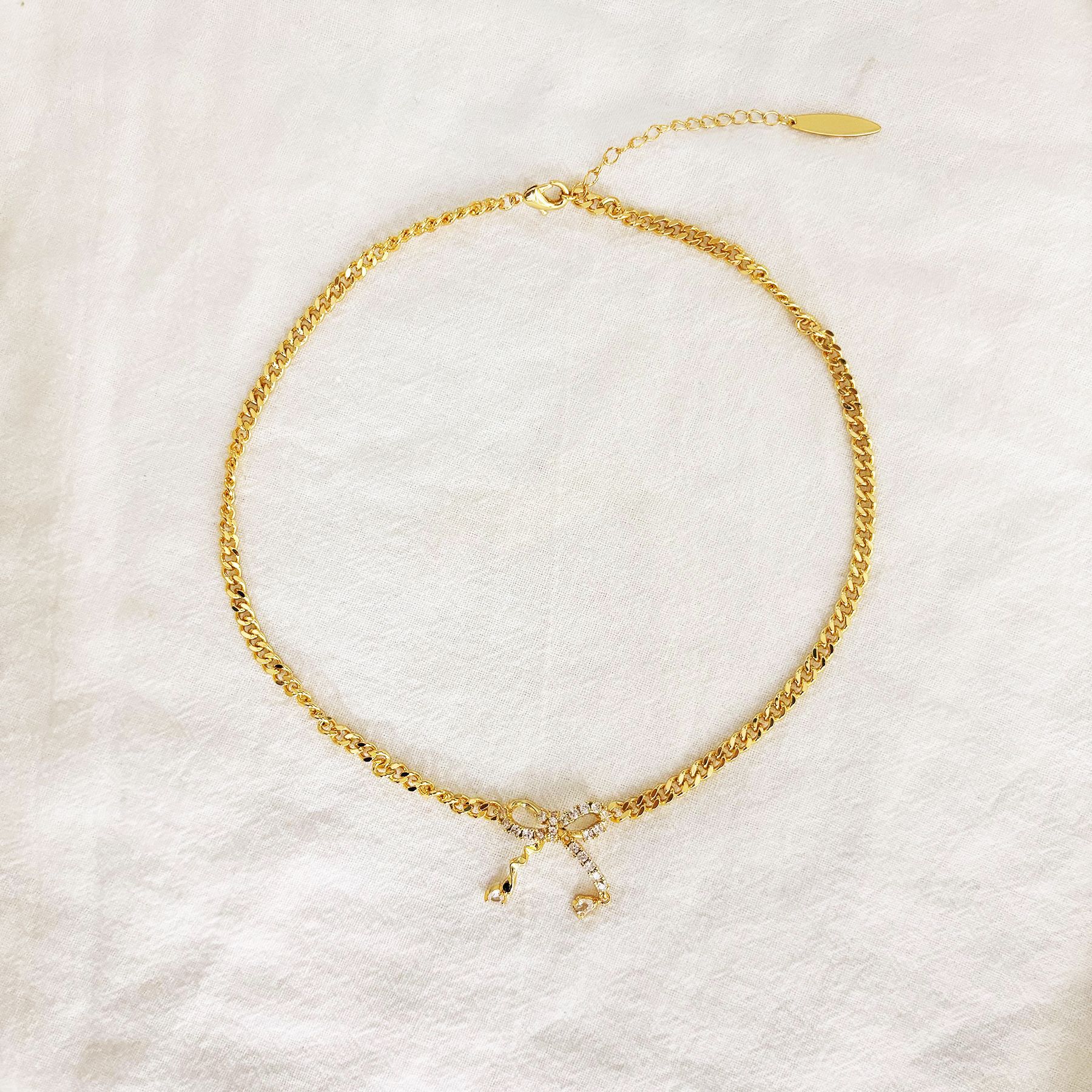 Collier pendentif nœud papillon Lina Girl, style cubain chic et tendance, fusion européenne et américaine._voghion.com