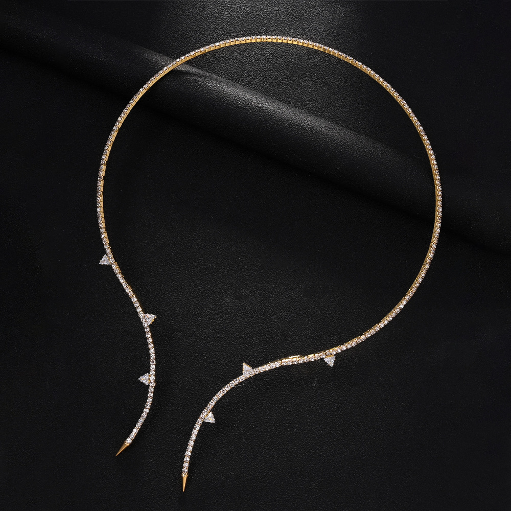 Choker Classification Copper Chain Material Wholesale Jewelry Vintage Style Classic Style Geometric Copper Rhinestones Plating Choker