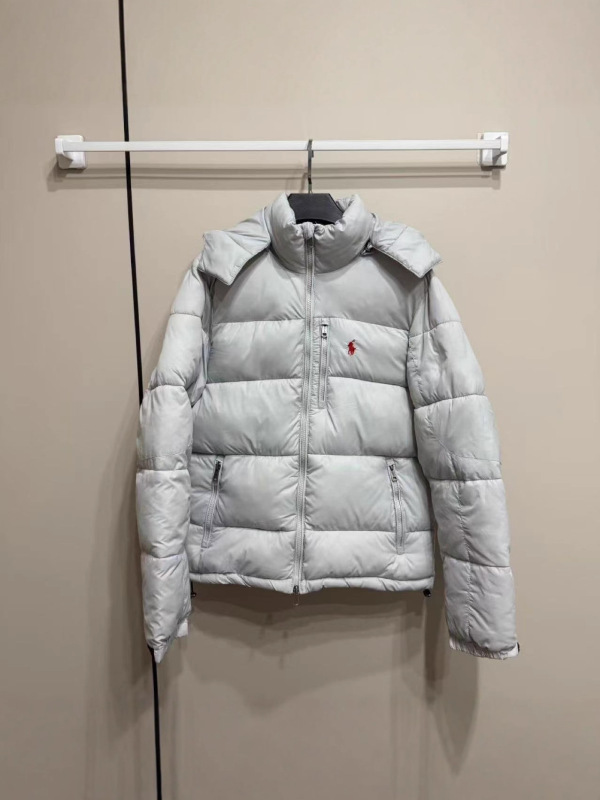 跨境冬季美版新款刺绣连帽拉夫棉服加厚防寒保暖情侣经典休闲外套|undefined