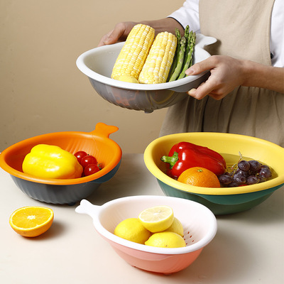 originality new pattern Leach basket Trays kitchen Hot Pot Cold platter Vegetable Basket household Plastic box fruit Storage basket