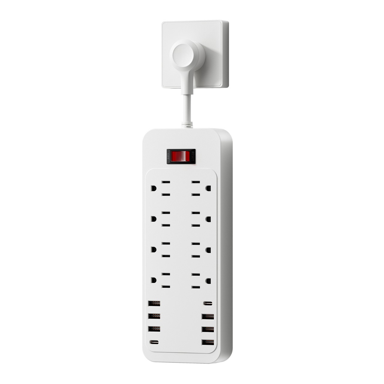 Conector de cableado USB doméstico transfronterizo estándar estadounidense con surge de 8 bits de conector de fila estándar estadounidense con conector de sobrecarga de conector de fila de carga