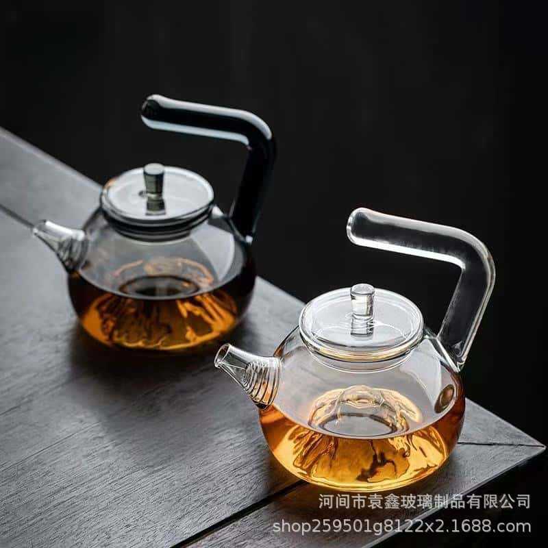 耐熱フィルター一体型ガラスティーポット 小型ティーポット 一人用 家庭用 小型カンフー茶器 緑茶 ミニシングルポット|undefined
