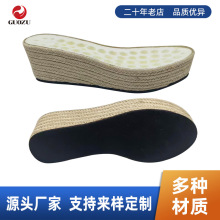 工厂新款跨境PU鞋底防滑耐磨麻绳大底tpr时尚高跟休闲凉鞋底批发