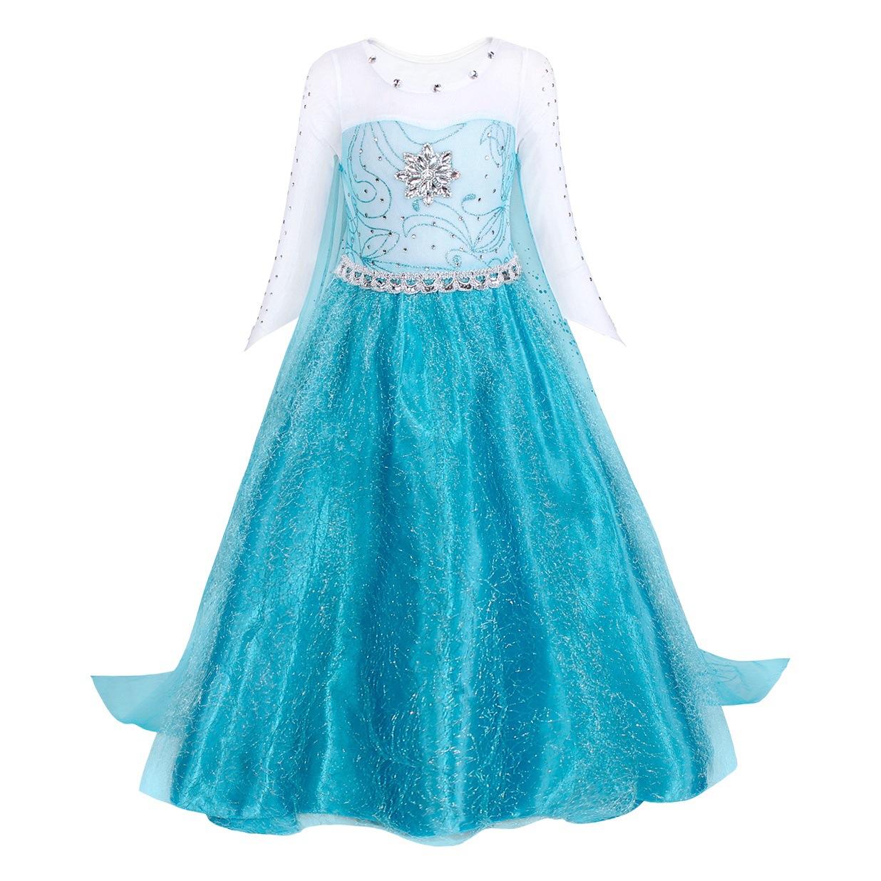 2025 Navidad Ropa Infantil Frozen Princesa Falda Elsa Elsa Niñas Vestido de Manga Larga 3-8a