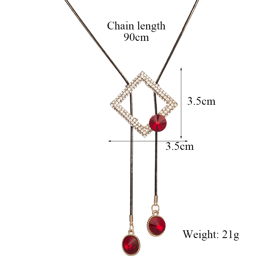 Fashion Simple Crystal Geometric Long Pendant Necklace display picture 1