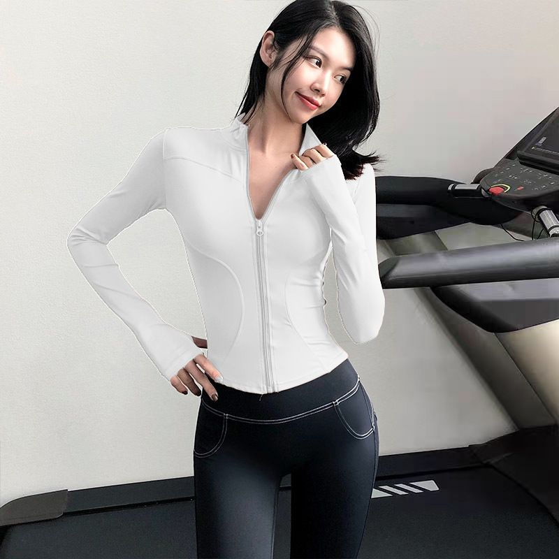 Quick-drying Stand-up Neck Yoga Clothes, Slim And Thin Waist Sports Tops, Fitness Clothes For Women_desvips.com